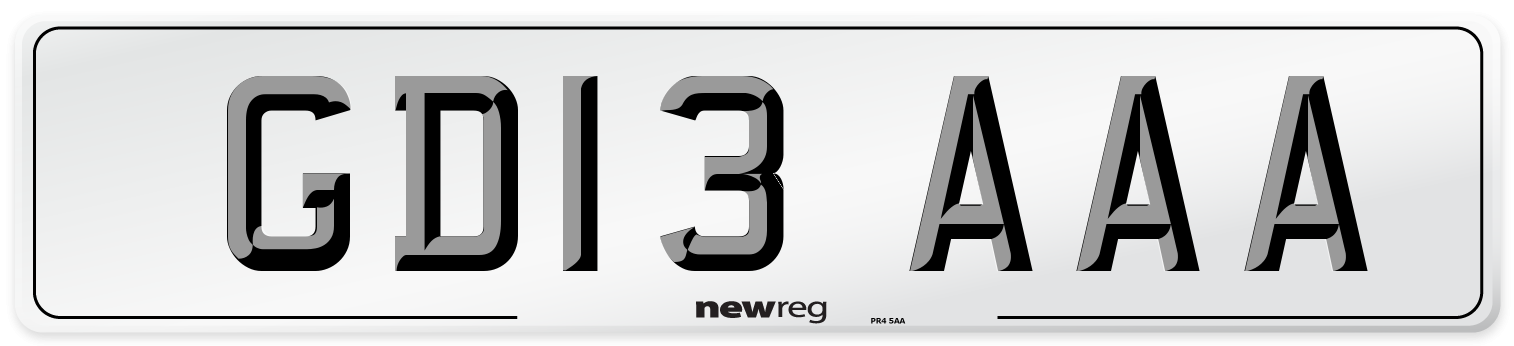 GD13 AAA Number Plate from New Reg
